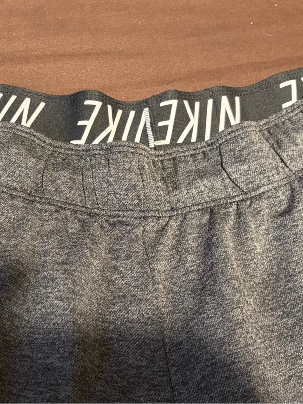 Nike Dark Gray Heather Athletic Shorts with Branded Waistband SZ M